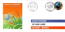 3170+FDC CARTE 1er JOUR COUPE DU MONDE DE FOOT  FRANCE 98  ECOSSE  /  MAROC