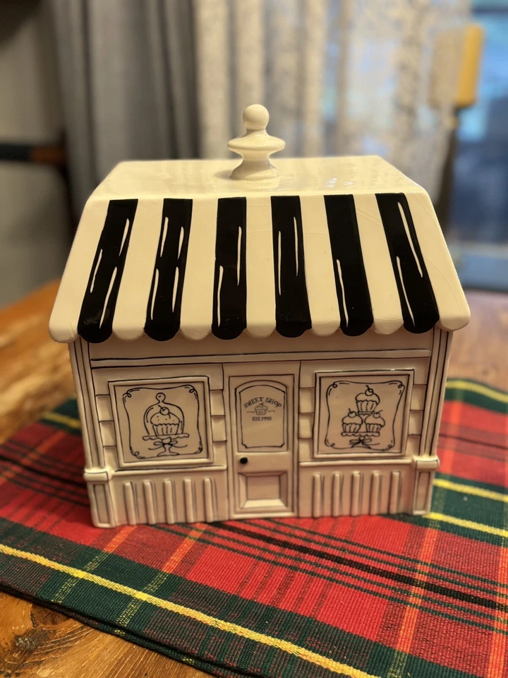 Tarro de galletas Bath & Body Works 2014 Sweet Shop blanco y negro excelente estado Foto 2 de 4