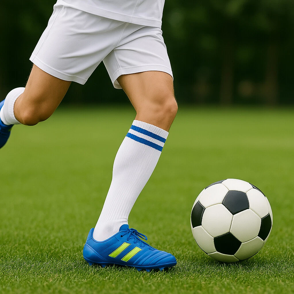 Adult Youth Soccer Solid Striped Knee High Socks Tube Mens Football Sports Footy