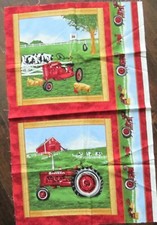 1 Colorfull OOP "Farmall" Tractors" Sewing Crafting Fabric Panel
