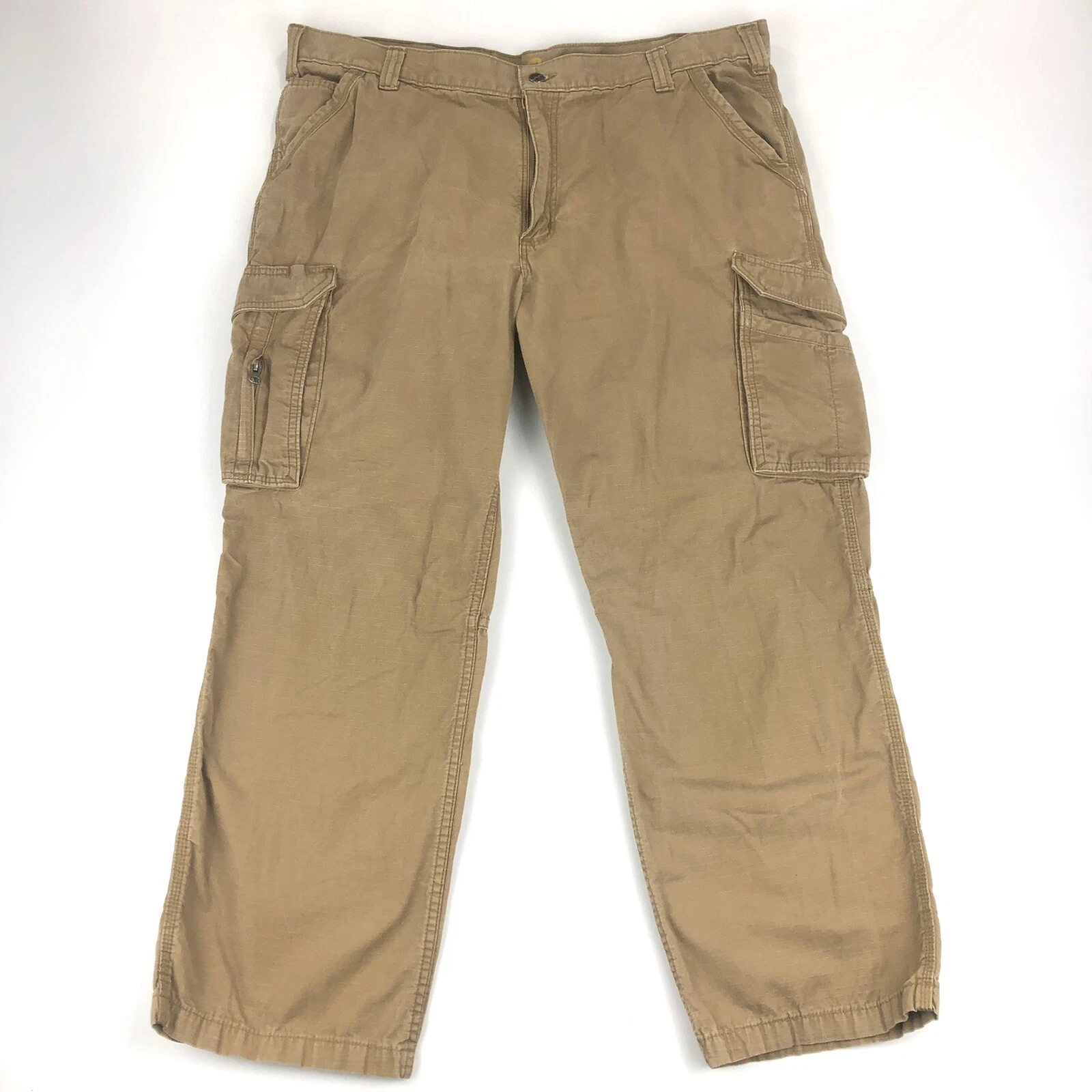 Carhartt Force Cotton Relaxed Fit Cargo Pants Mens 42x30 Khaki Tan. NICE