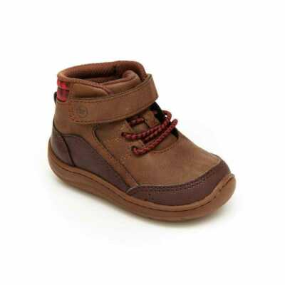 Stride Rite Leopold Brown Ankle Boots Shoes Baby Infant Boy Size 3 NEW