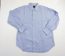 David Donahue Shirt Mens 17 / 34/35 Blue Button Up Long Sleeve Collared Dress