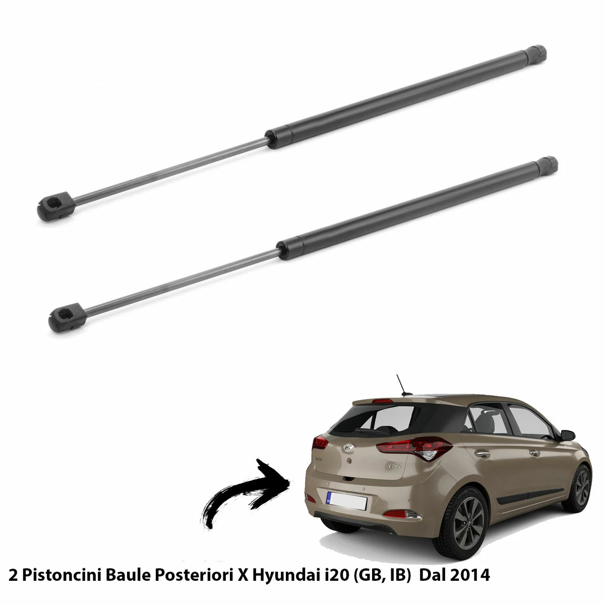 2 Puntoni Gas Portellone Per Hyundai I20 (2008-2015) 450N - Ricambio OEM - 2