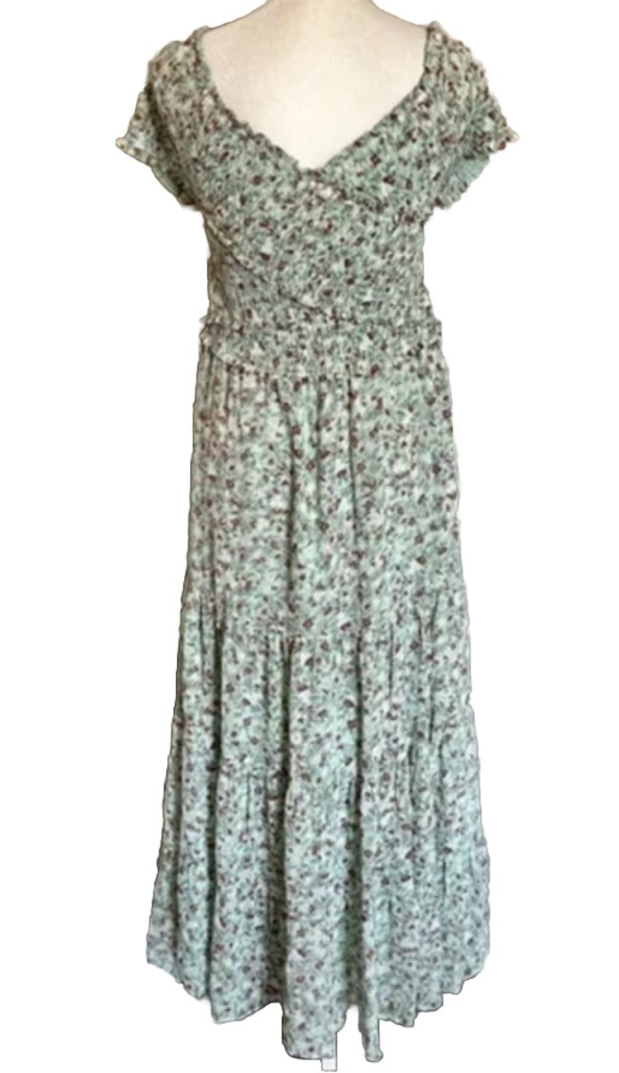 bb dakota green maxi dress By Steve Madden Sea Foam smocked tiered S Fit:Not Applicable