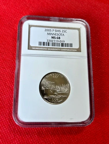 2005 P SMS QUARTER MINNESOTA NGC MS 68