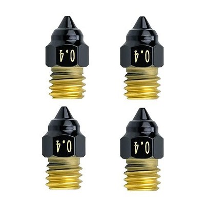 4pcs Upgraded Sprite Extruder Pro PTFE Coating Brass Nozzle 0.4mm Non Stick 