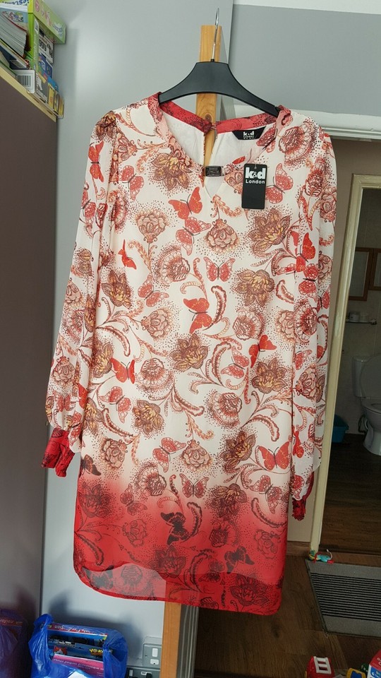 K&D London dress butterfly print size 12 eBay