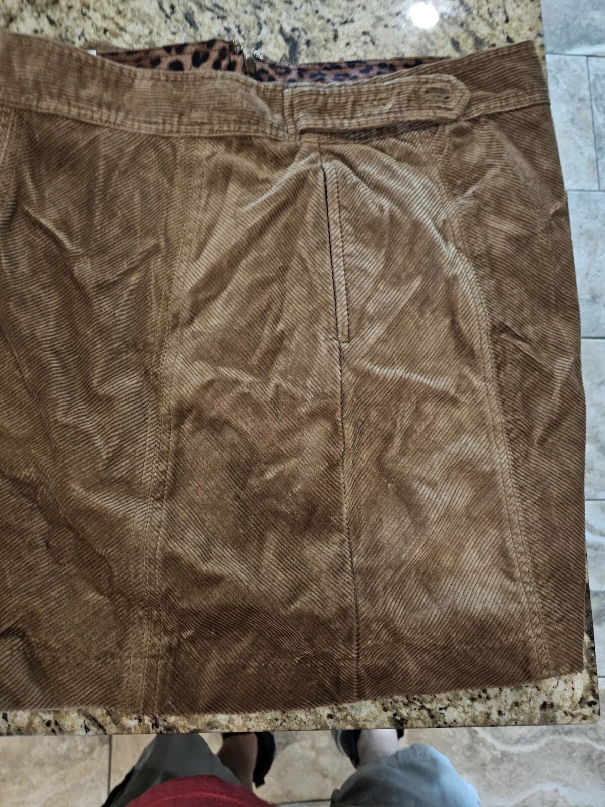 Charter Club Womens Brown Corduroy Straight Knee Length Skirt Size 14 P327
