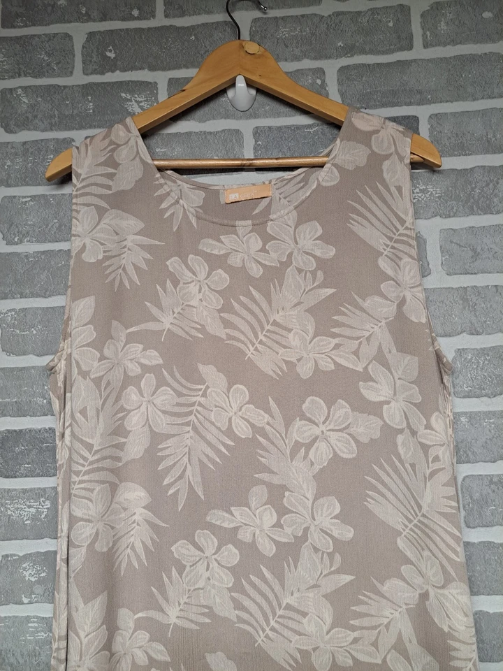 Vestido La Cera M feminino sem mangas floral estampado tonal linha A tamanho G/XL - Imagem 2 de 4