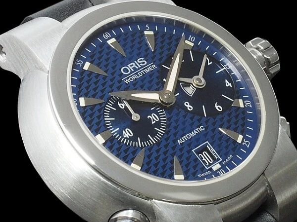 Wristwatch USED ORIS World Timer Calibre 690 deep blue face Black
