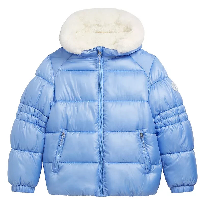 NEW ZeroXposur Big Girls Hooded Winter Puffer Jacket, Sky Blue