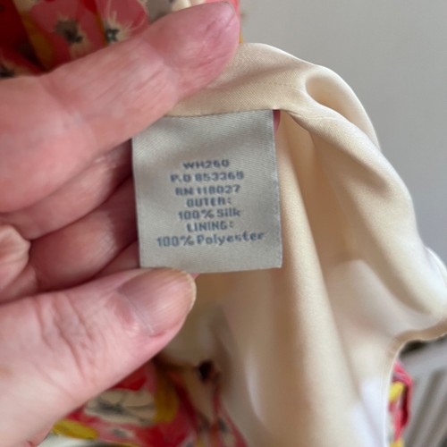 Boden 100% Silk Pink Red and Yellow Wedding Guest Dress UK Size 12 R - Picture 8 of 14