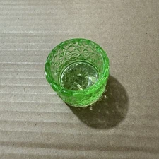 RARE DEGENHART GREEN URANIUM DAISY BUTTON SALT CELLAR NO CHIPS ORIGINAL