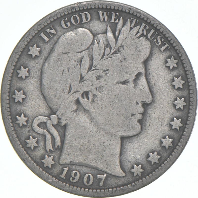 1907 Barber Half Dollar Average Circ 90% Silver *7678