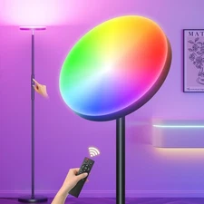 RGB Torchiere Floor Lamps for Living Room, 3600LM 36W Bright LED Standing Lamp