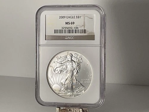 2009 1 Oz .999 Fine Silver American Silver Eagle $1 MS 69 MS69 NGC 1oz 1 Ounce