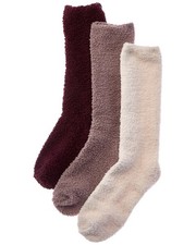 Barefoot Dreams 3Pk Cozychic Socks Women's Purple Os