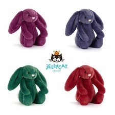 Jellycat Bashful Bunny Set Allium/Saffyre/Teal/Redcurrant Dolls Tag & Dust Bag