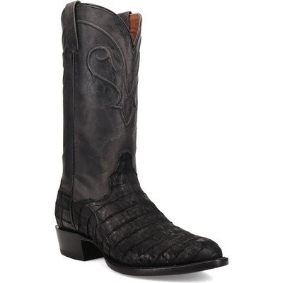 Dan Post Makara Original Caiman Schwarz Rund Western Cowboy Stiefel (US Größe)