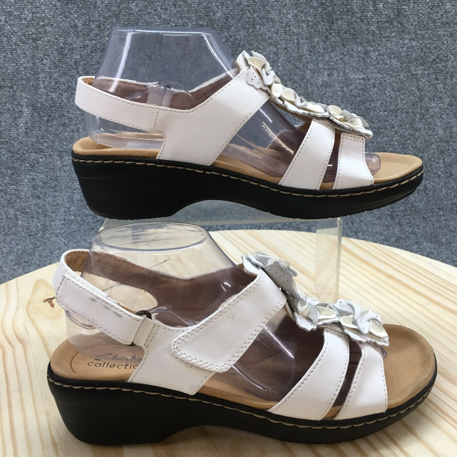 Clarks Sandali Donna 9 M Merliah Sheryl Cinturino Pelle Bianco 26162903 NUOVI