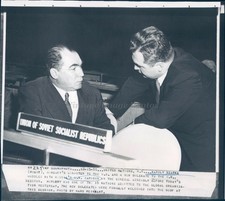 1955 Photo Karoly Szarka Hungary Minister US Delegate Zarubin Politics Assembly