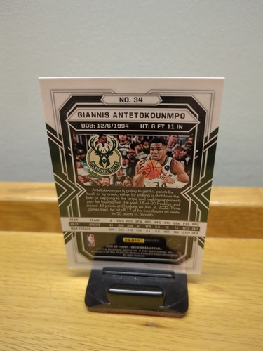 2021-22 Panini Obsidian #34 Giannis Antetokounmpo Electric Etch Asia - Picture 2 of 2