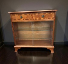 Antique Reproduction low bookcase hall shelves with drawers