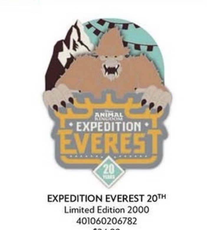 Expedition Everest 20th Years Anniversary Pin WDW 2026 Presale NWT LE