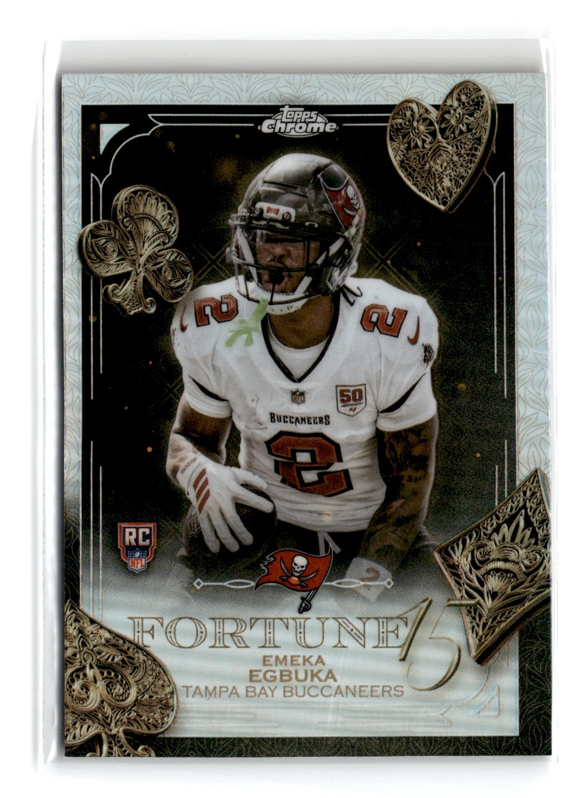 Emeka Egbuka 2025 Topps Chrome Fortune 15 Refractor #F15-21 RC Buccaneers