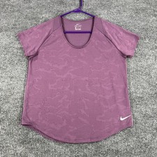 Nike Shirt Womens Medium Purple Short Sleeve Dri Fit Workout Active Casual