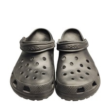 Crocs Classic Clogs Mens Size 9 Black Perforated Waterproof Ankle Strap Slip On