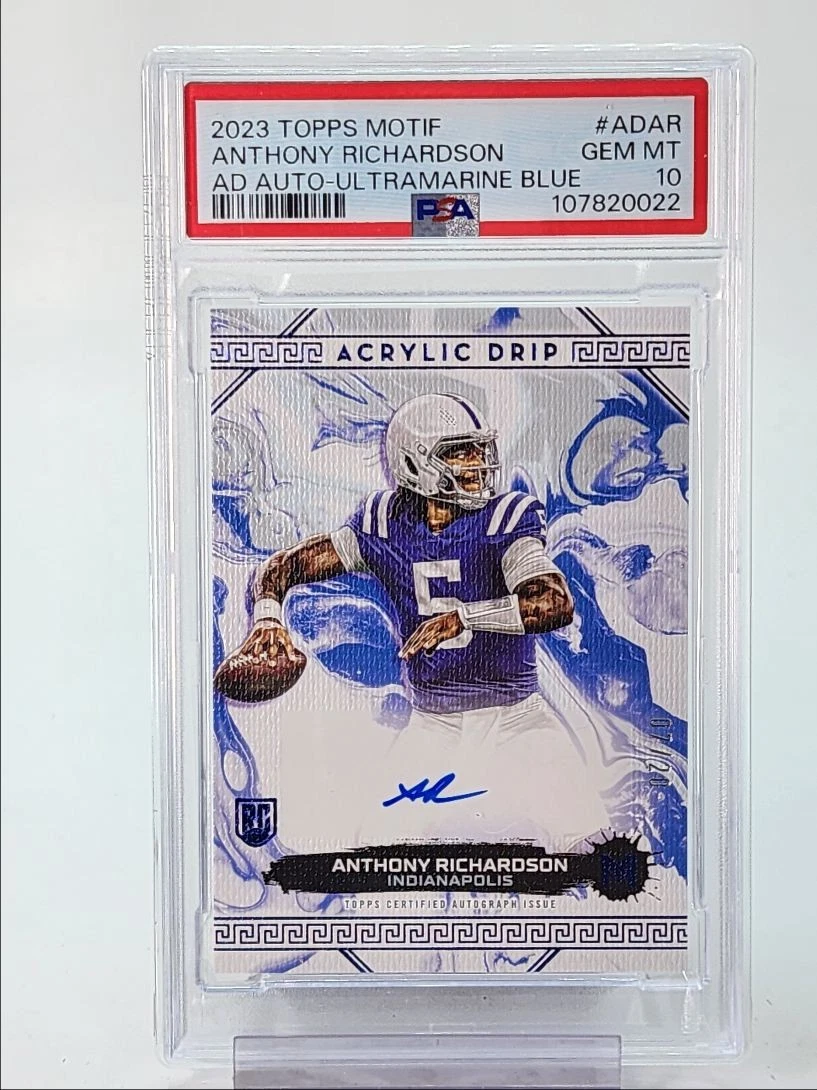 Anthony Richardson Topps Motif Acrylic Drip Autographs #ADAR Ultramarine Blue