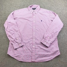 Ralph Lauren Shirt Mens XL Pink Check Long Sleeve Button Down Classic Fit Casual
