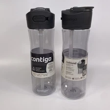 Contigo Ashland 2.0 24oz Water Bottles Set Of 2 Gray Autospout Lid Leak Proof