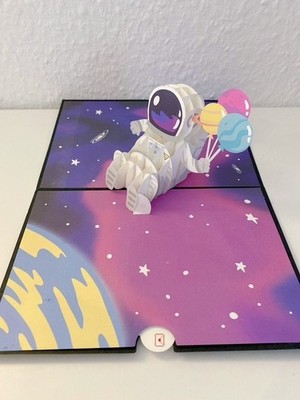 Pop Up Birthday Card   3D Greeting Card - SPACE MAN