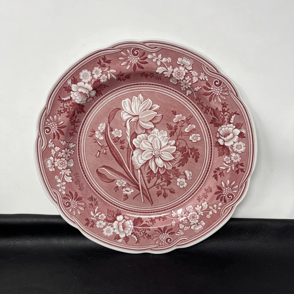 Spode Botanical Dinner Plate Red Archive lot of 5 Cranberry 10.5" - Image 2 of 4