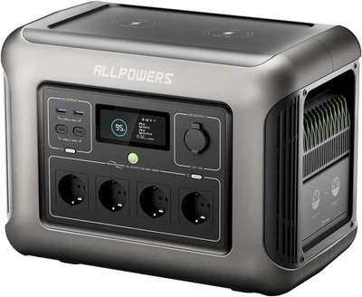 ALLPOWERS 1800W Tragbare Powerstation, 1152Wh LiFePO4 Batterie für Garten Party Reise Camp