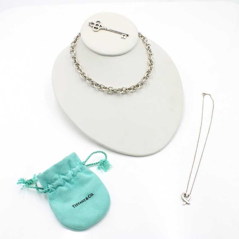 Tiffany & Co. Sterling Heart Tag Toggle Crown Key Necklaces Lot of 3 #S4537-2