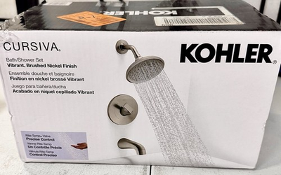 #ad KOHLER Cursiva 3 Spray Tub and Shower Faucet in Brushed Nickel New Open Box $94.95