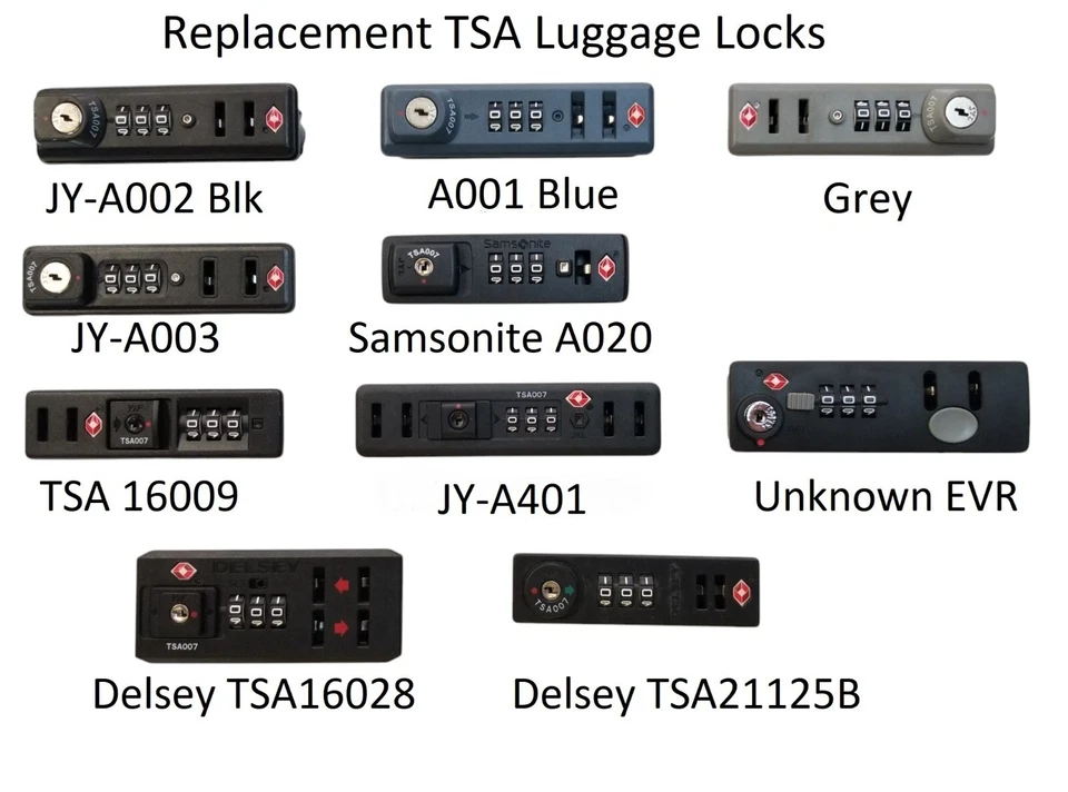 ASSORTED BRANDS Replacement TSA Luggage Lock Samsonite Delsey Generic