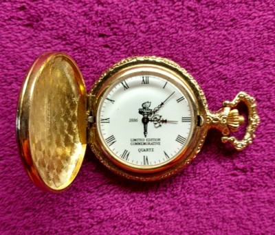 Montre De Poche Commémorative Statue De La Liberté 1886-1986 – Édition Limitée à Quartz, Occasion Vintage