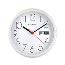 Monochrome Wall Clock Traditional White Arabic Dial Widdop Kitchen Office 21.5cm