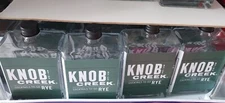 knob creek Bourbon Glass Coctail To Go Bottles/flasks  new!!  Set Of 4!