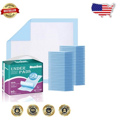 Super Absorbent Disposable Pads with Non-Slip Back for Adults & Pets - 60 Count