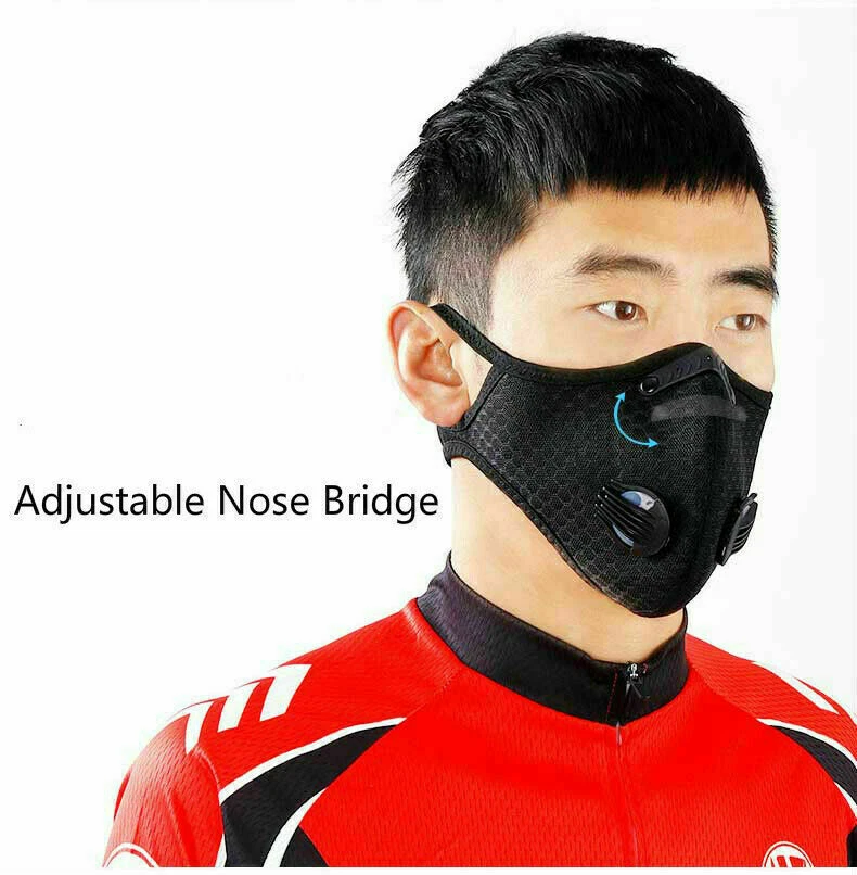 Mascarilla Ciclismo Media Cara con Filtro Doble Válvula Transpirable Bicicleta Mascarilla Antigotas Foto 4 de 4