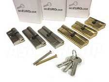 Euro Door Lock SILVER NICKEL 30/30mm 3 Keys Anti Drill Pick Bump Snap PVC uPVC
