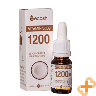 ECOSH Vitamin D3 1200IU Mit Kokosöl Knochen Zähne Muskel Immunsystem 10 ML