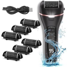 Electric Callus Remover for Feet with 6 Roller Heads 2 Speed Rechar... Fast Ship