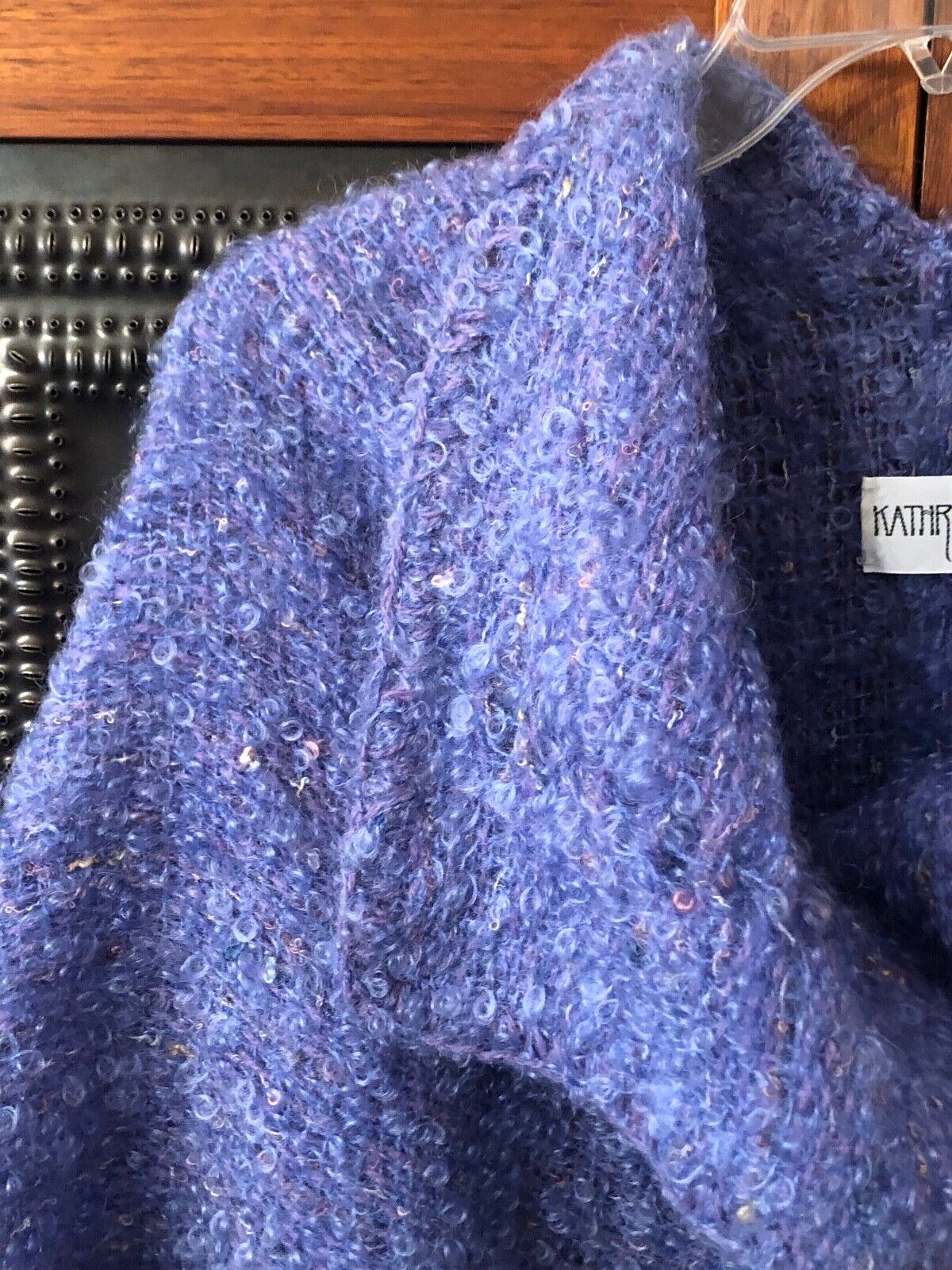 HAND WOVEN LAVENDER BATWING TEXTURED SHRUG BY KAT… - image 5